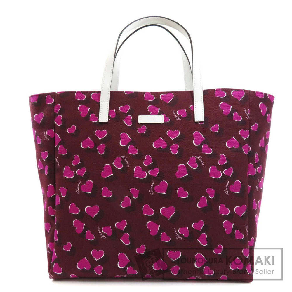 Gucci Logo Heart Tote Bag Canvas
